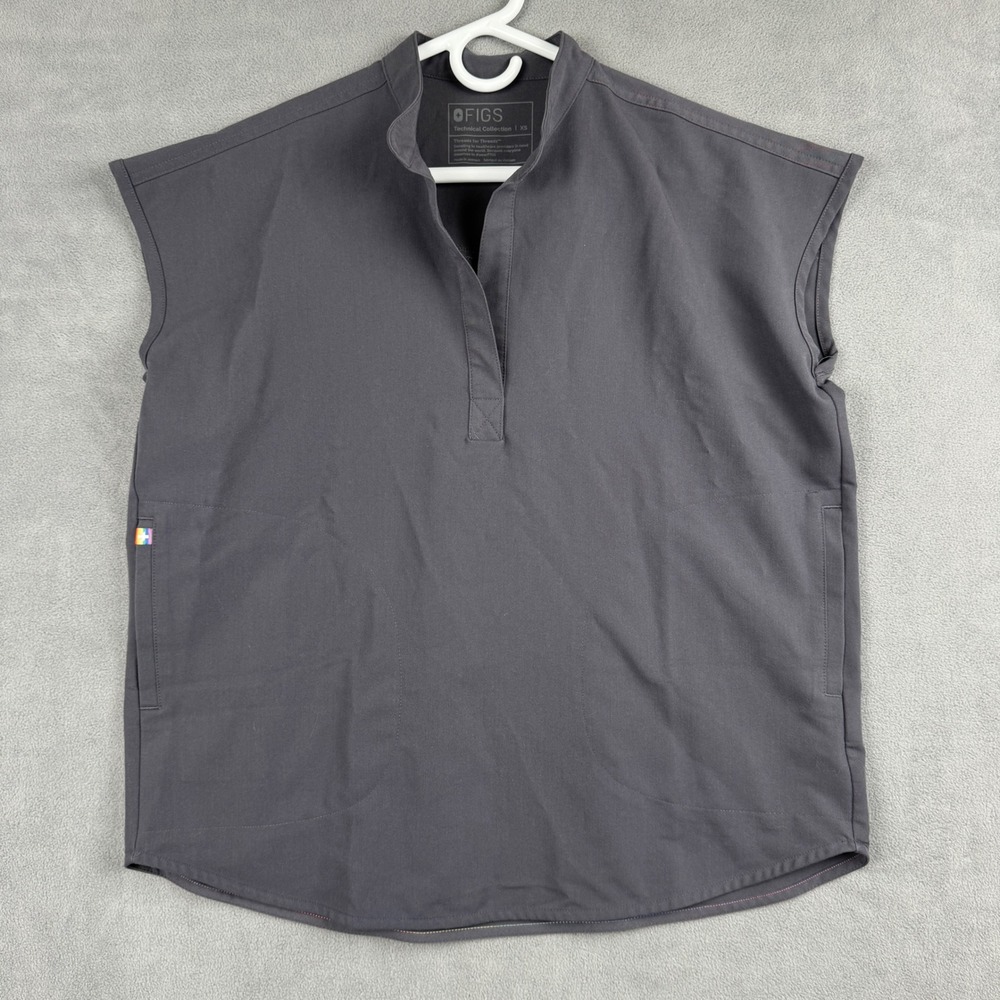 FIGS Pride Technical Collection Scrub Top Gray XS W22SW1023 100% Human Proud